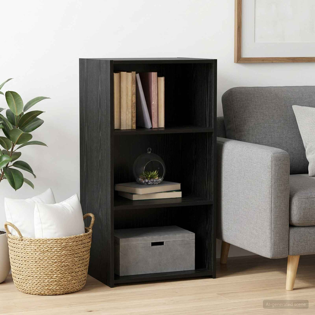 Dressoir Zwart eiken 50 x 41 x 93 cm Bewerkt hout is nu te koop bij PeponiXL, paradijselijk wonen!
