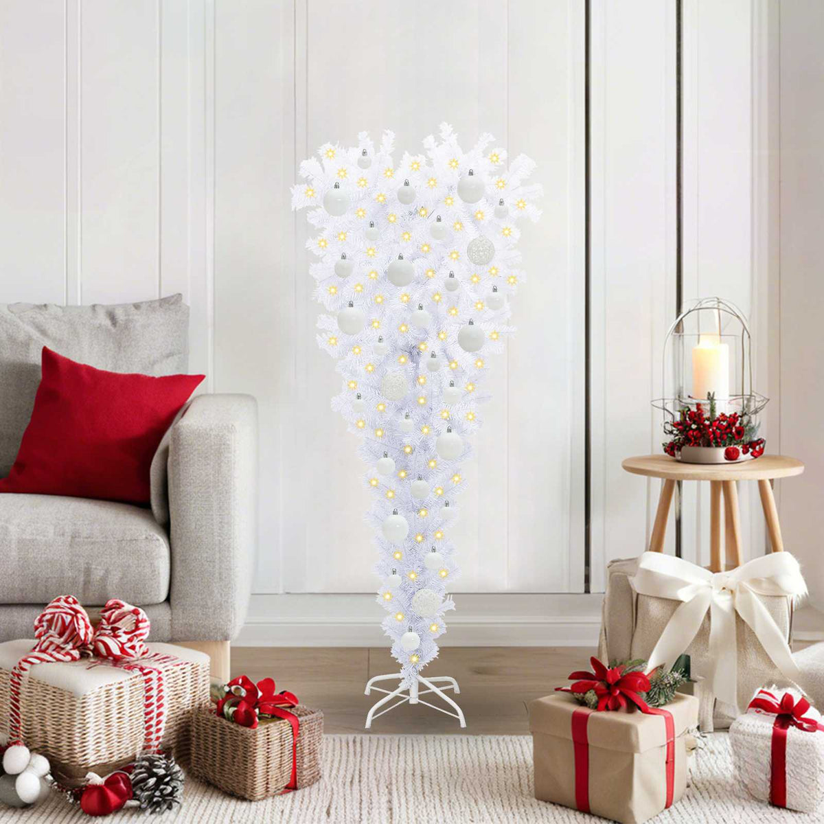Kunstkerstboom met 150 LED Wit 120 cm PVC en Staal is nu te koop bij PeponiXL, paradijselijk wonen!