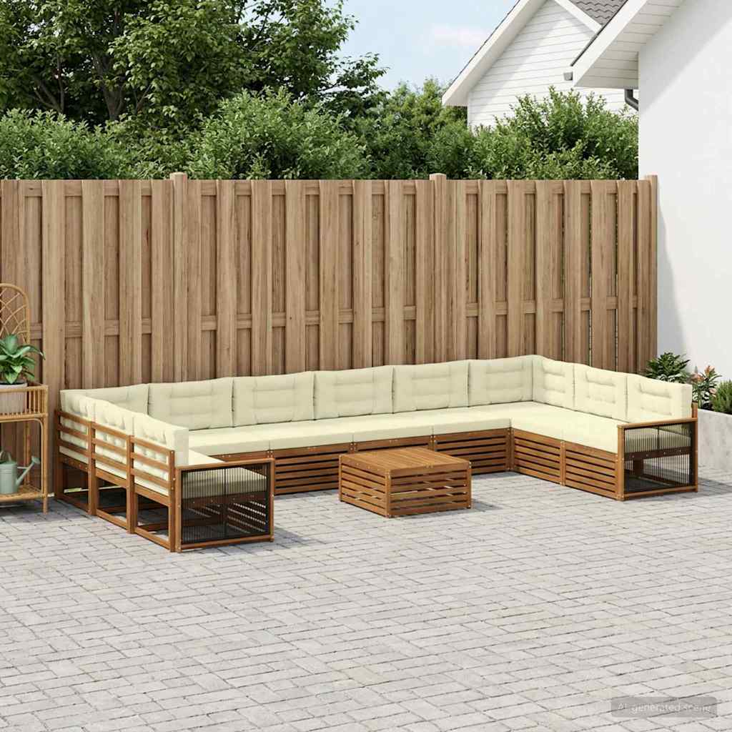 Sofa-Sets met kussen 11 pcs Massief Acaciahout is nu te koop bij PeponiXL, paradijselijk wonen!