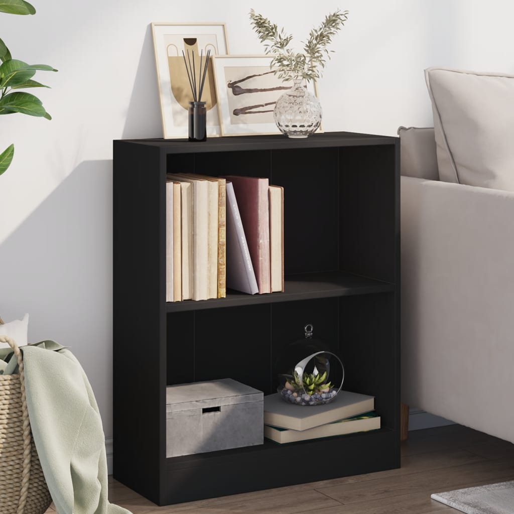 Boekenkast 60x24x76 cm bewerkt hout zwart is nu te koop bij PeponiXL, paradijselijk wonen!