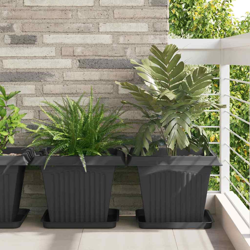 Plantenpotten 24 pcs Zwart 43 x 43 x 33,5 cm Kunststof is nu te koop bij PeponiXL, paradijselijk wonen!