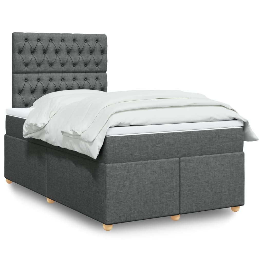 Boxspring met matras stof donkergrijs 120x200 cm is nu te koop bij PeponiXL, paradijselijk wonen!