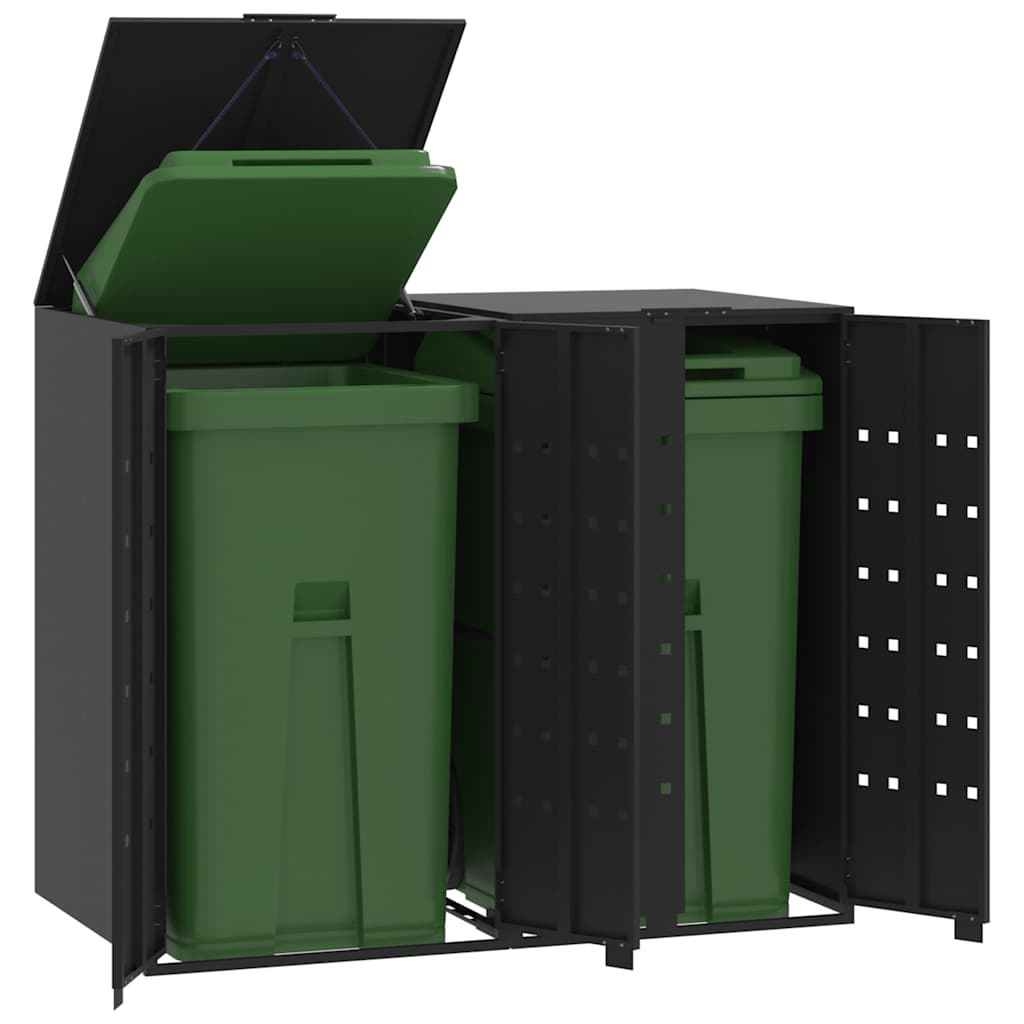 Containerberging voor 2 containers 138x79x117 cm staal zwart is nu te koop bij PeponiXL, paradijselijk wonen!