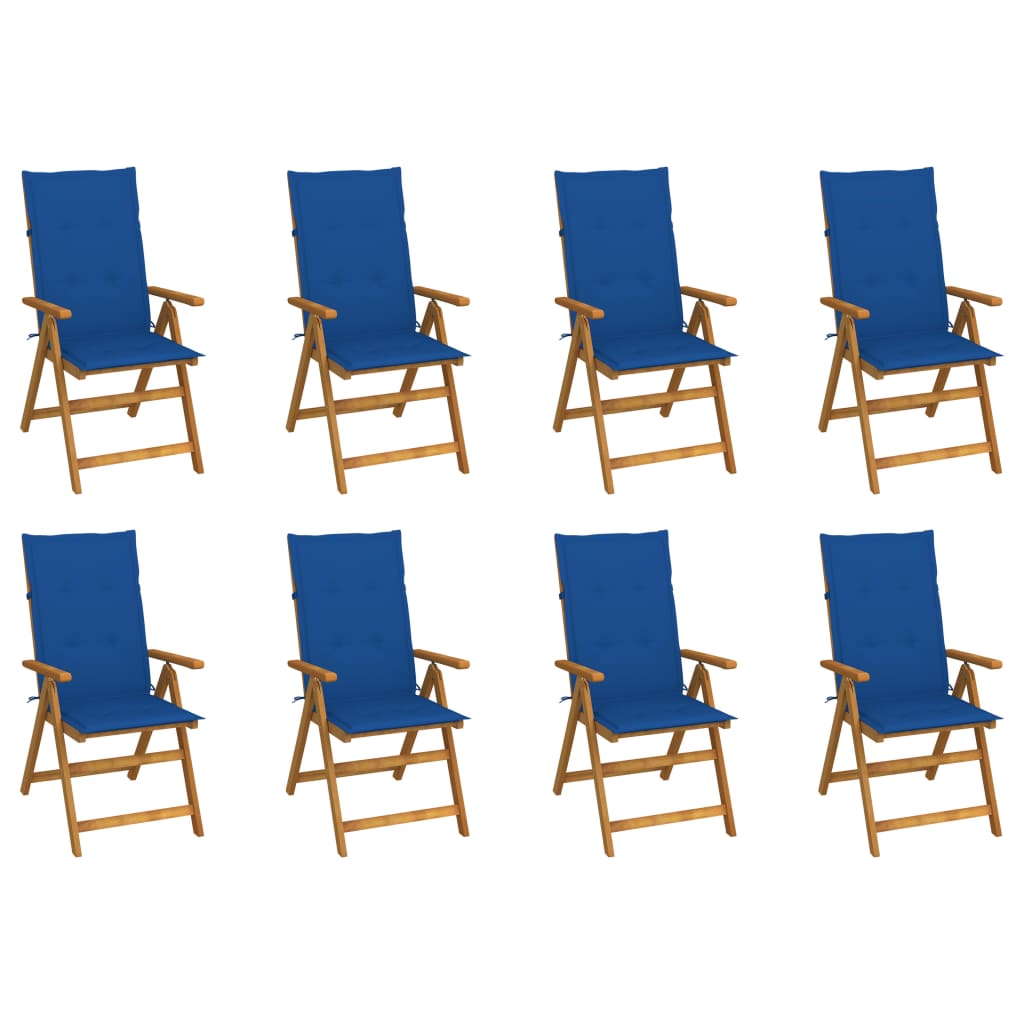 Tuinstoelen 8 st inklapbaar met kussens massief acaciahout is nu te koop bij PeponiXL, paradijselijk wonen!