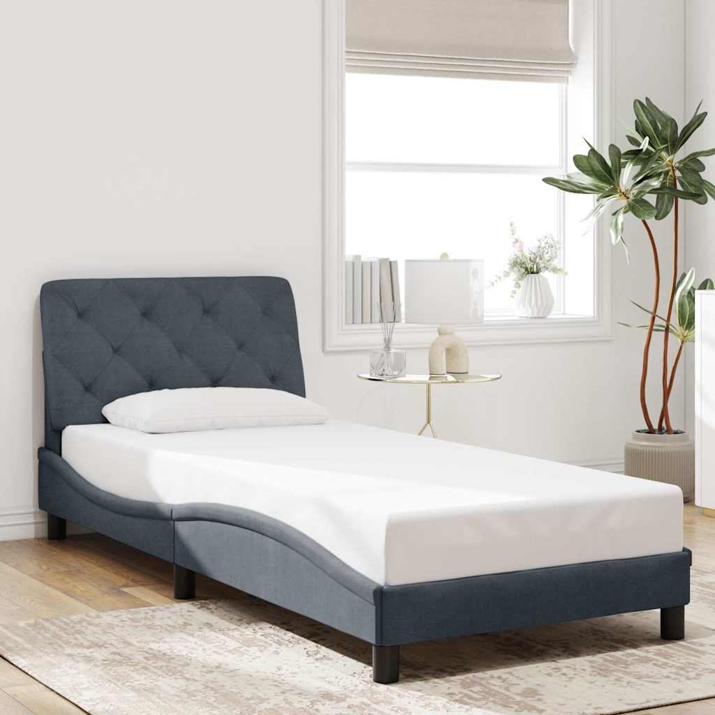 Bedframe zonder matras 90x190 cm fluweel donkergrijs is nu te koop bij PeponiXL, paradijselijk wonen!