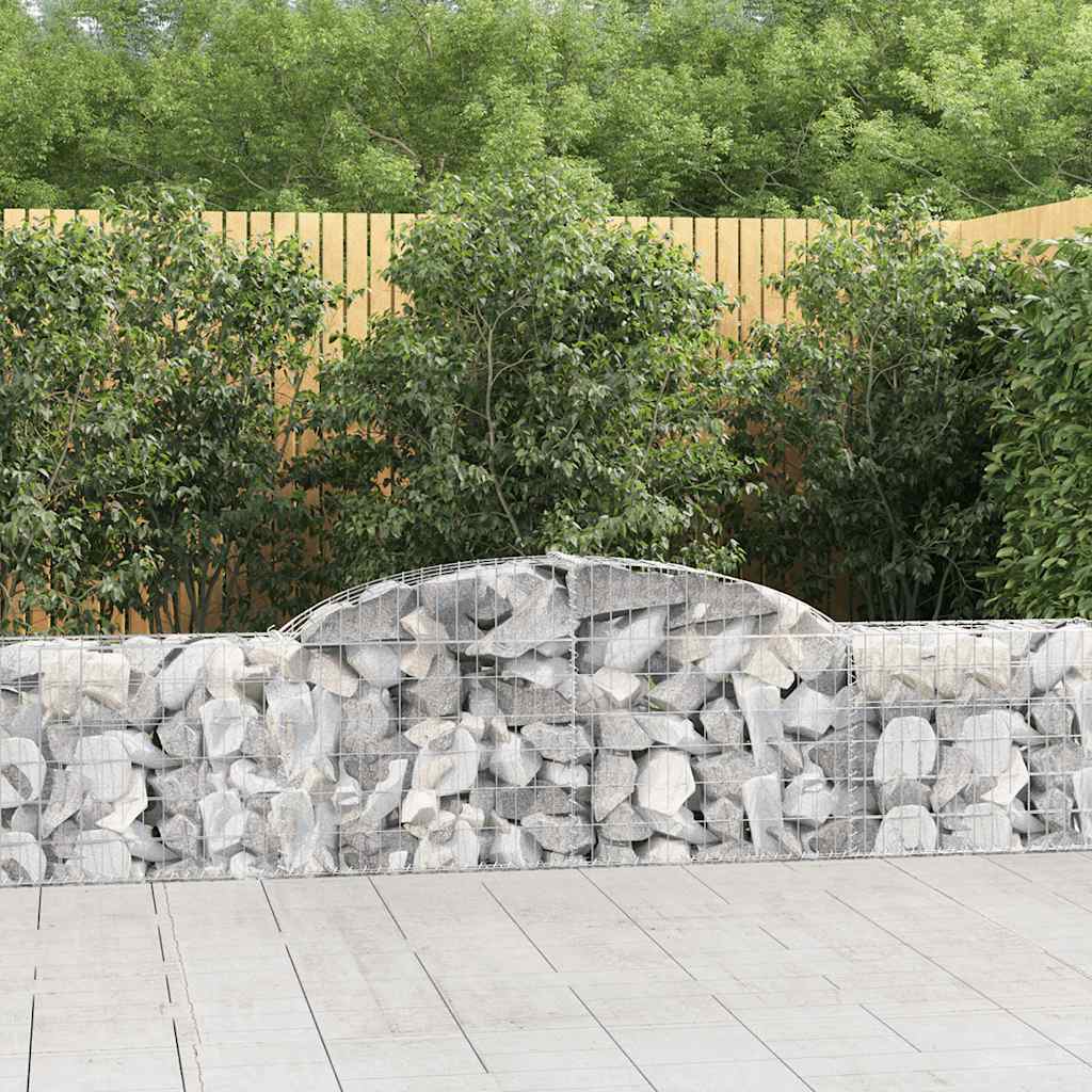 Schanskorven 9 st gewelfd 300x30x60/80 cm gegalvaniseerd ijzer is nu te koop bij PeponiXL, paradijselijk wonen!