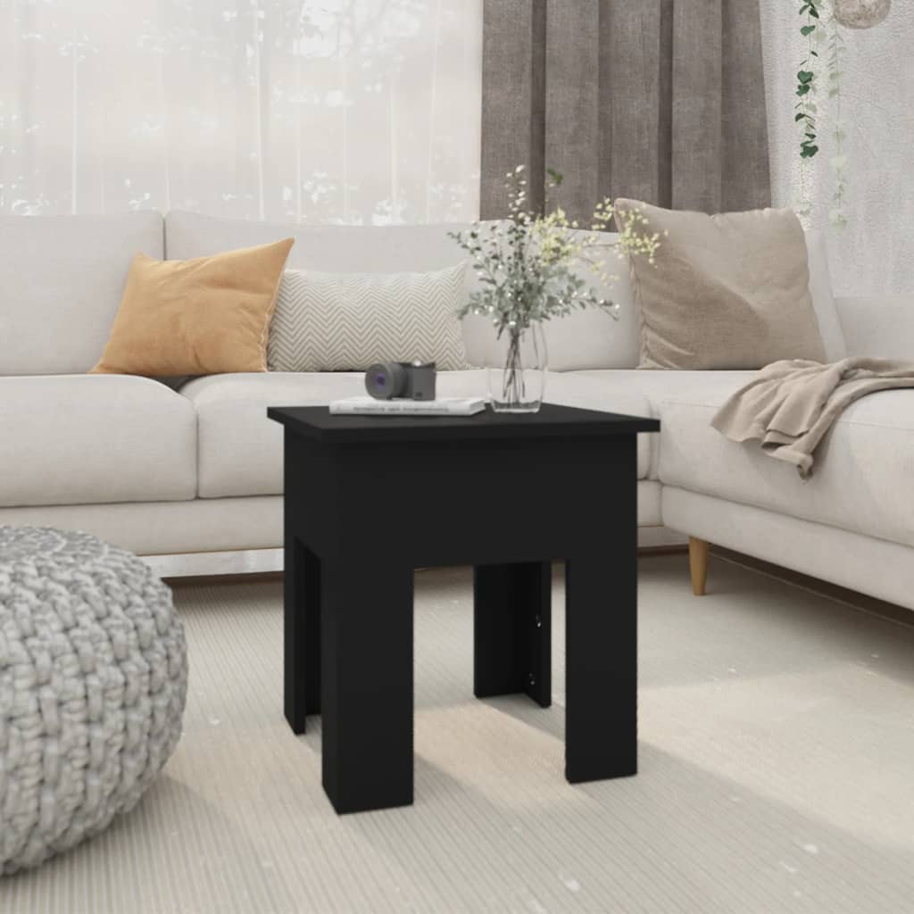 Salontafel 40x40x42 cm bewerkt hout zwart is nu te koop bij PeponiXL, paradijselijk wonen!