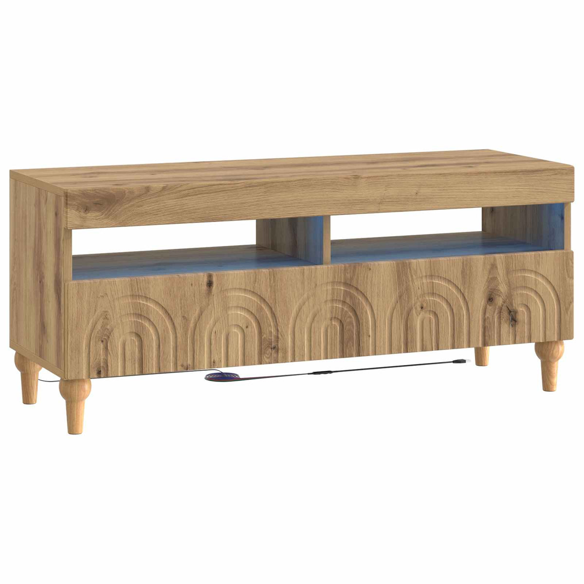 LED tv-meubel Artisanaal eiken Bewerkt hout is nu te koop bij PeponiXL, paradijselijk wonen!