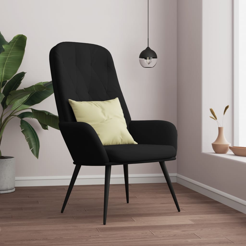 Relaxstoel fluweel zwart is nu te koop bij PeponiXL, paradijselijk wonen!