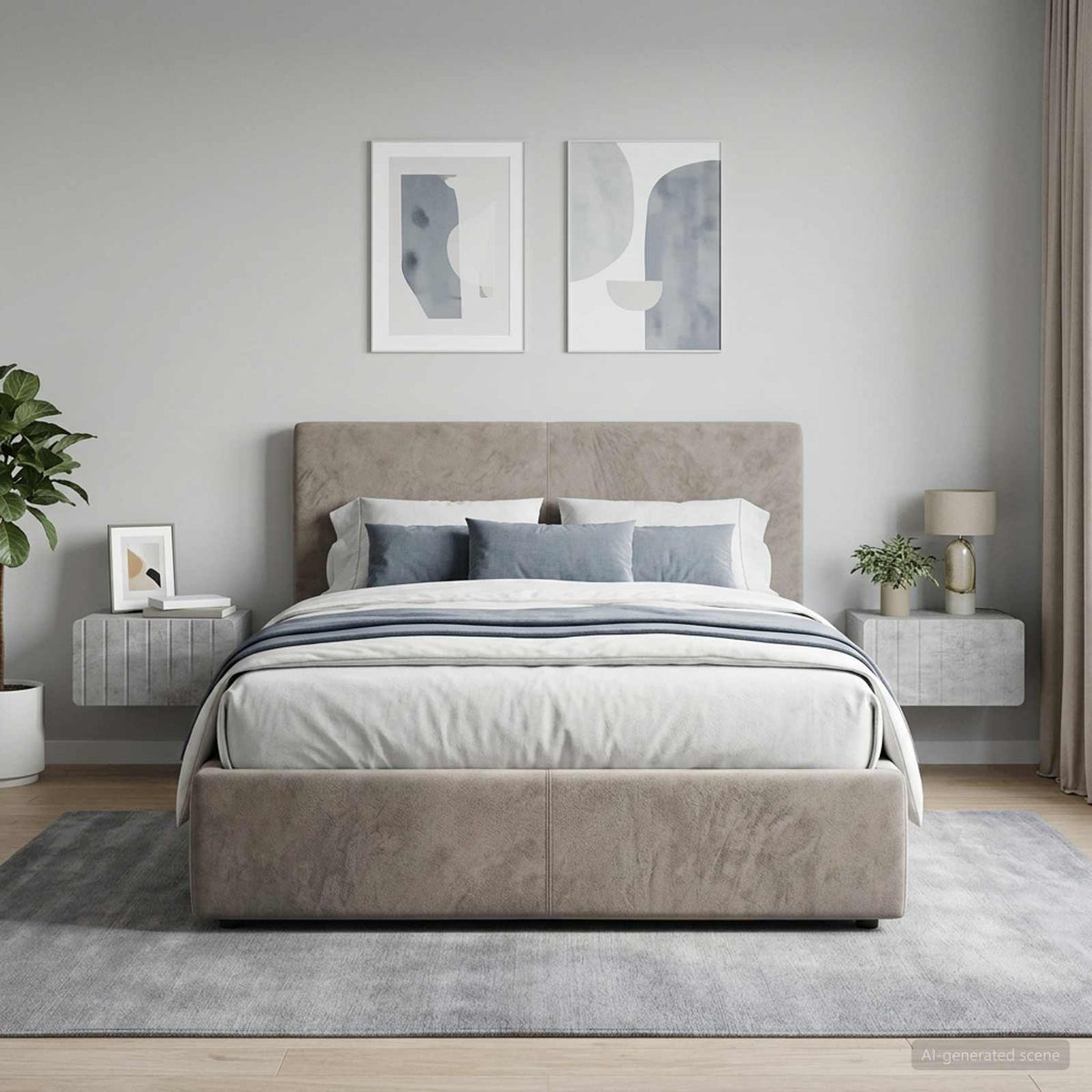 Wandbeugel Bedkast met lade 2 pcs Betongrijs 49 x 34,5 x 24 cm is nu te koop bij PeponiXL, paradijselijk wonen!