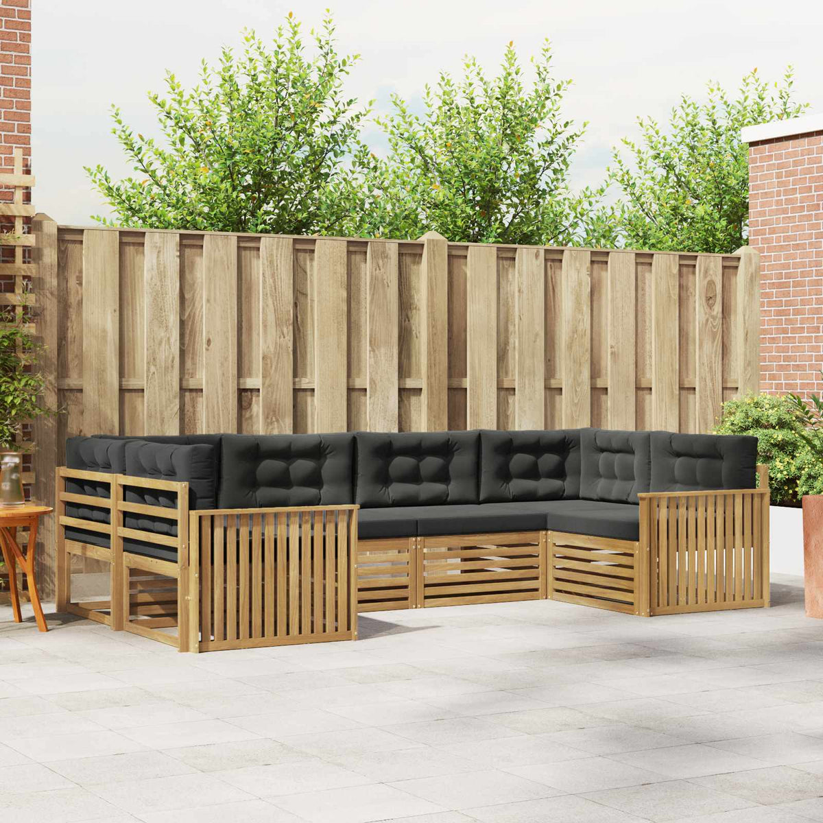 Buiten bankenset 6 pcs Wit en antracietkleurig is nu te koop bij PeponiXL, paradijselijk wonen!