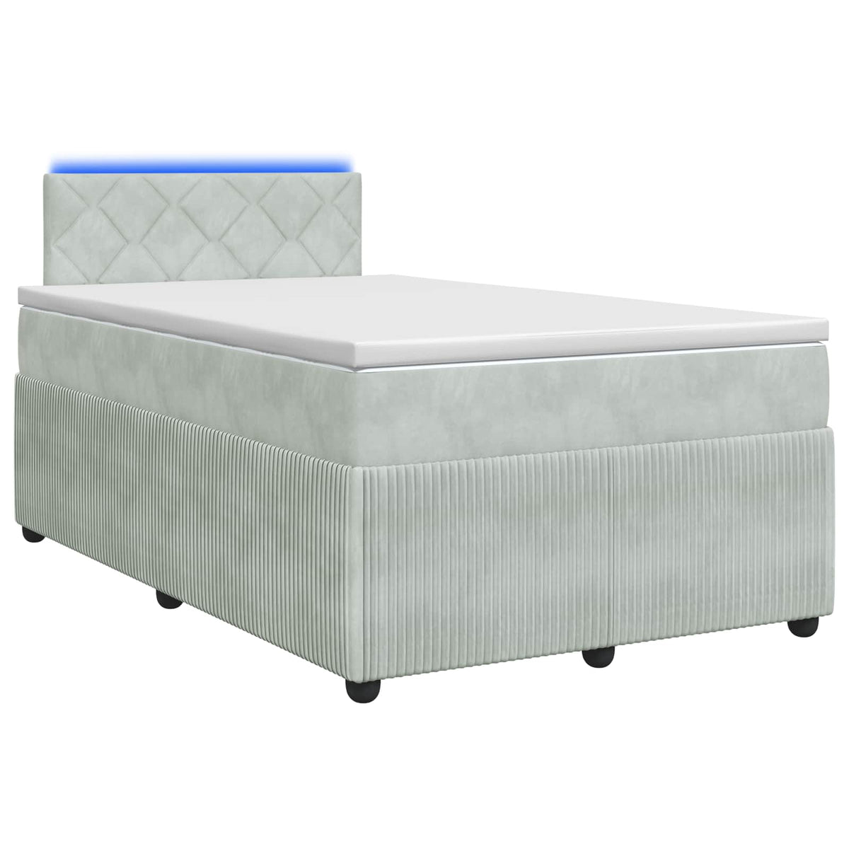 Boxspringbed met matras Lichtgrijs 120 x 200 cm Fluweel is nu te koop bij PeponiXL, paradijselijk wonen!