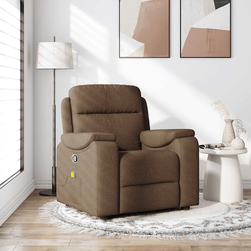 Massagestoel verstelbaar stof bruin is nu te koop bij PeponiXL, paradijselijk wonen!