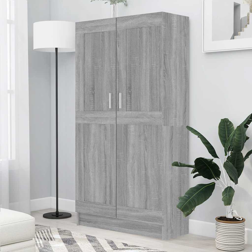 Boekenkast 82,5x30,5x150 cm bewerkt hout grijs sonoma eiken is nu te koop bij PeponiXL, paradijselijk wonen!