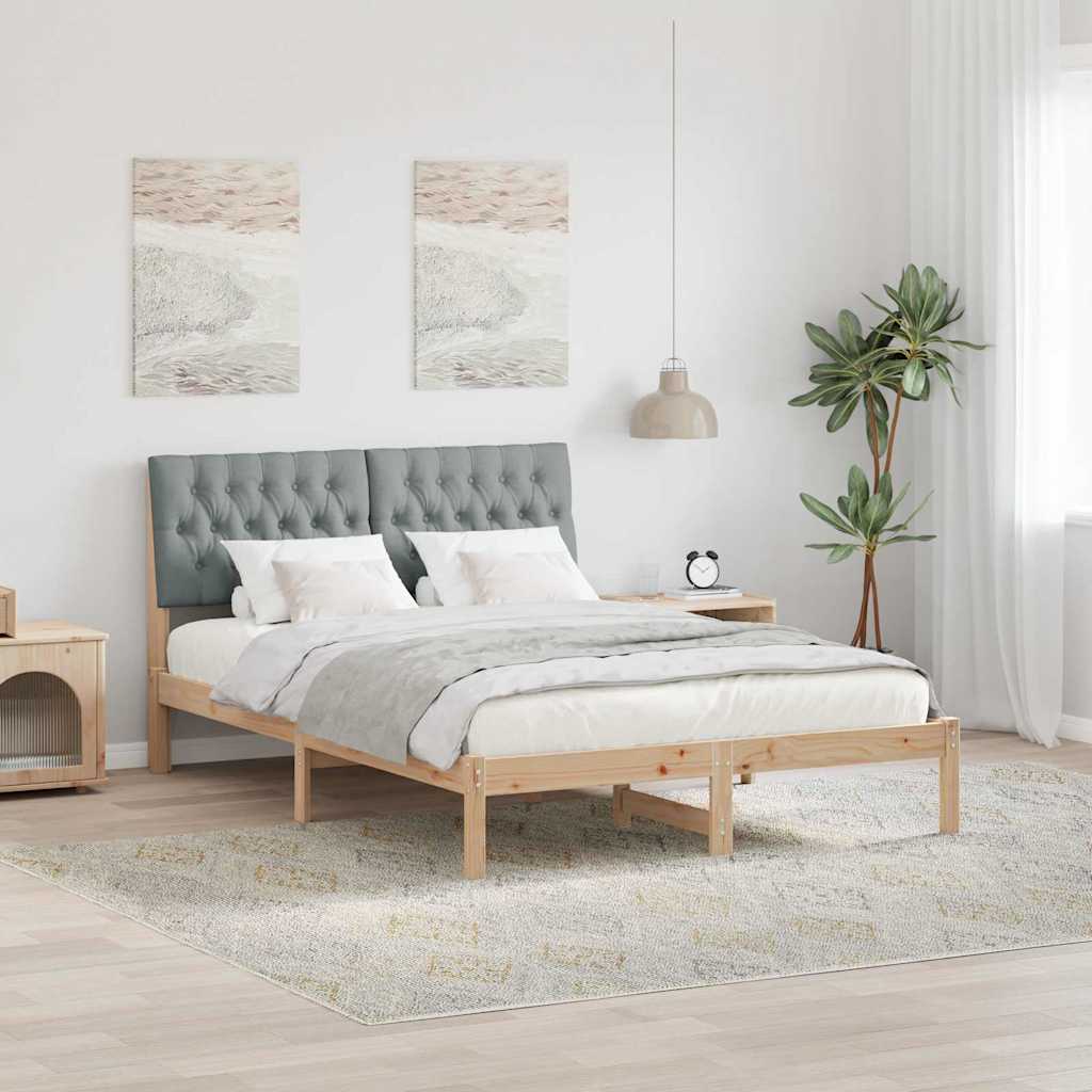 Bedframe met Gevoerd Hoofdgedeelte Bruin 160 x 200 cm is nu te koop bij PeponiXL, paradijselijk wonen!
