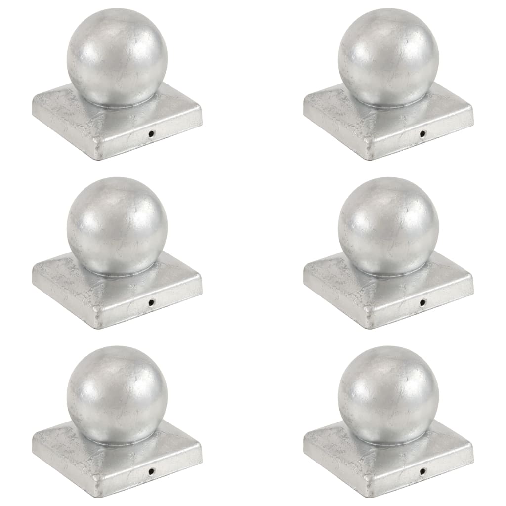 Paalkappen 6 st bol 101x101 mm gegalvaniseerd metaal is nu te koop bij PeponiXL, paradijselijk wonen!