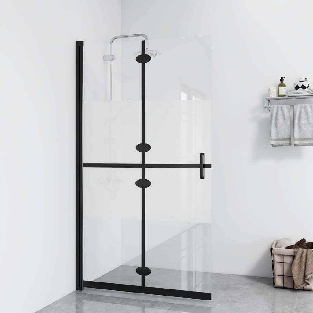 Inloopdouchewand inklapbaar 110x190 cm ESG-glas halfmat is nu te koop bij PeponiXL, paradijselijk wonen!
