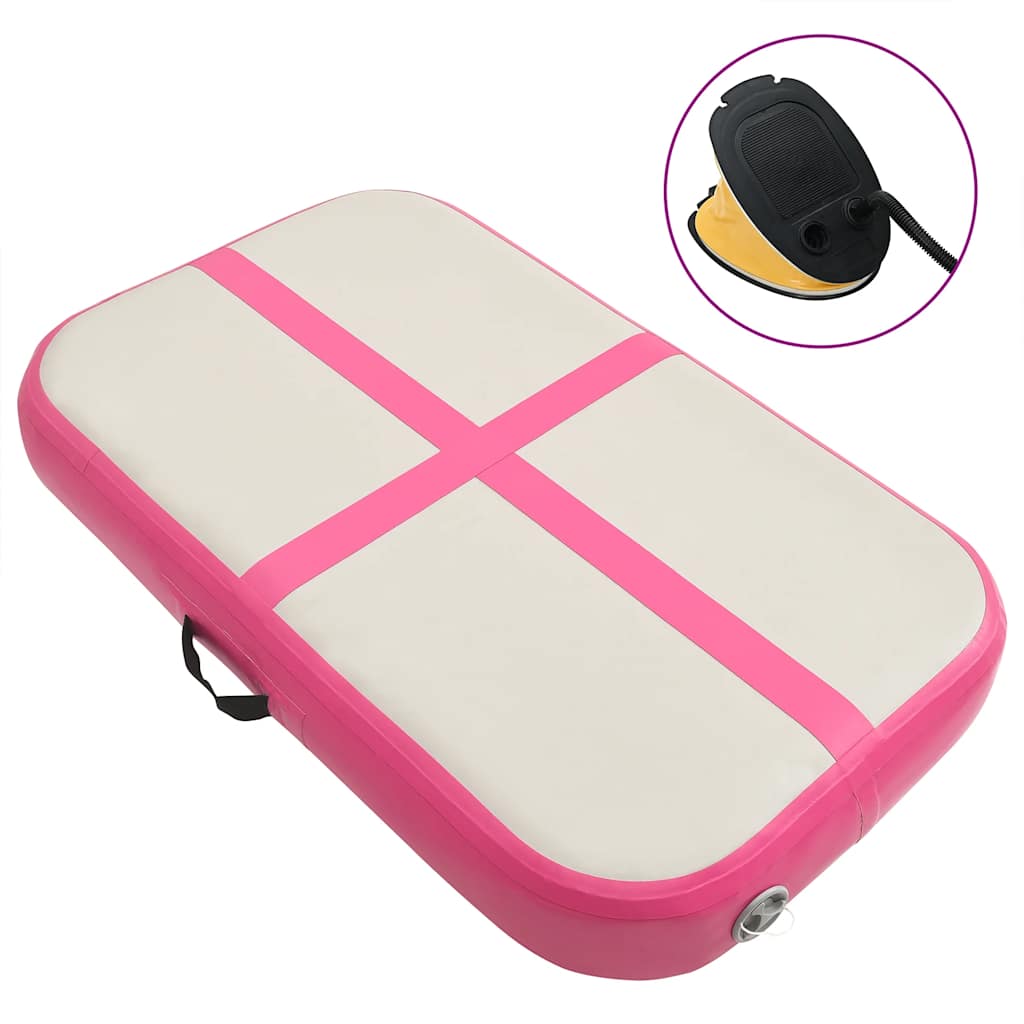 Gymnastiekmat met pomp opblaasbaar 60x100x15 cm PVC roze is nu te koop bij PeponiXL, paradijselijk wonen!