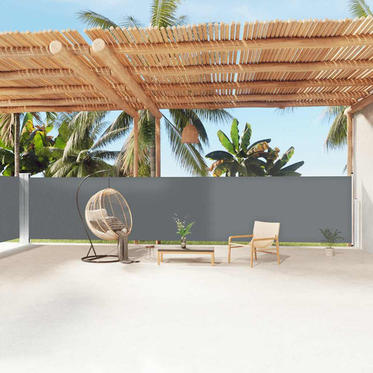 Windscherm uittrekbaar 160x1200 cm antracietkleurig is nu te koop bij PeponiXL, paradijselijk wonen!