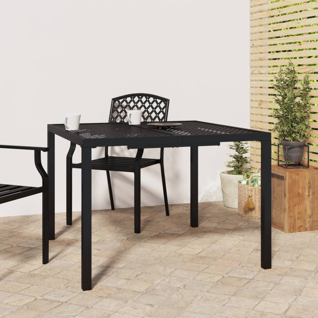Tuintafel 100x100x72 cm staal antracietkleurig is nu te koop bij PeponiXL, paradijselijk wonen!