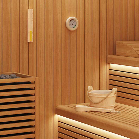 Sauna Accessoire Set 4 pcs Bruin Massief Vurenhout en Hennep is nu te koop bij PeponiXL, paradijselijk wonen!