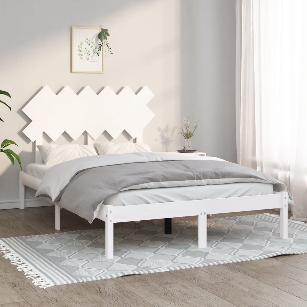Bedframe massief hout wit 135x190 cm is nu te koop bij PeponiXL, paradijselijk wonen!