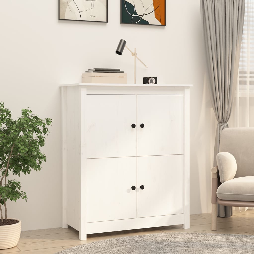 Dressoir 83x41,5x100 cm massief grenenhout wit is nu te koop bij PeponiXL, paradijselijk wonen!