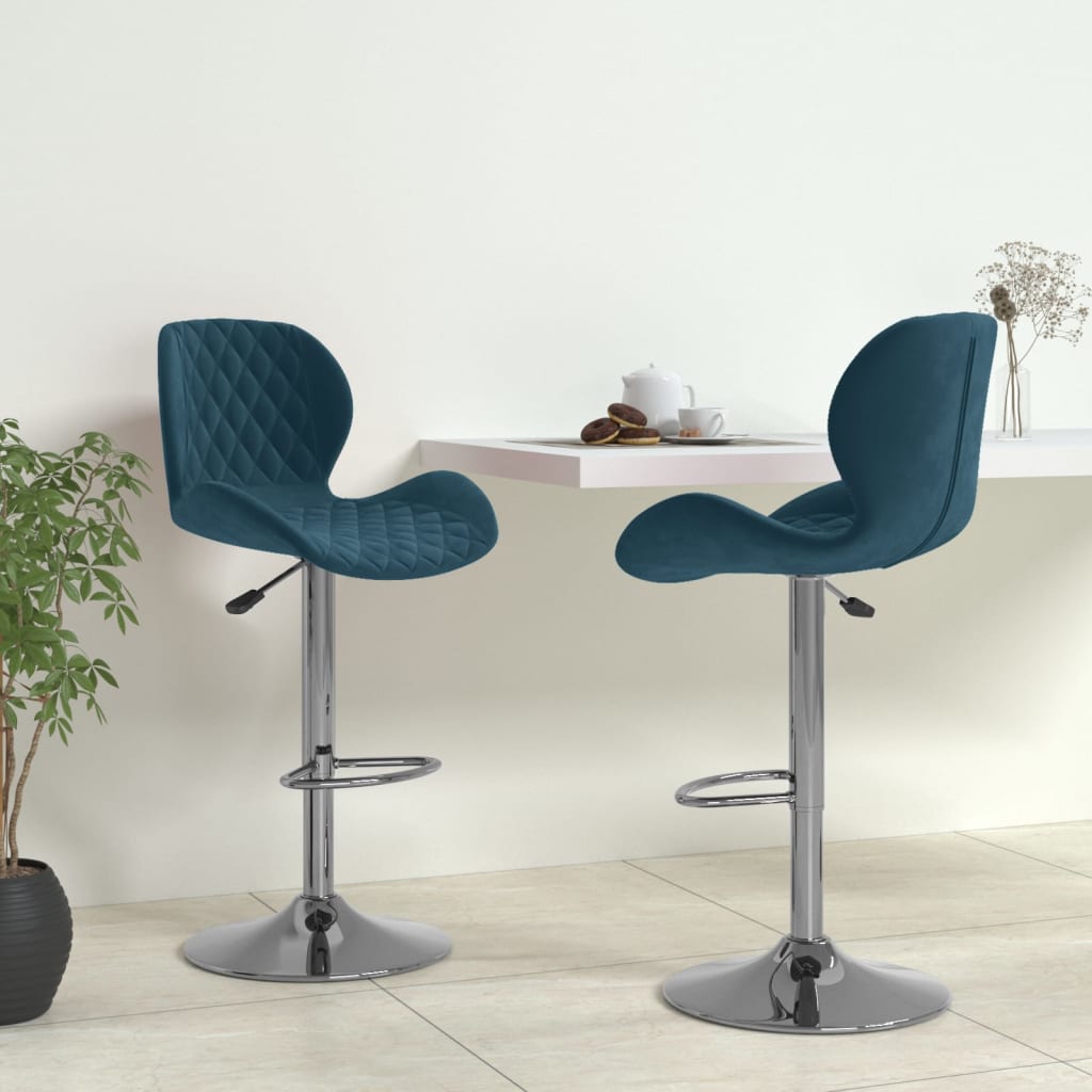 Barkrukken 2 st fluweel blauw is nu te koop bij PeponiXL, paradijselijk wonen!