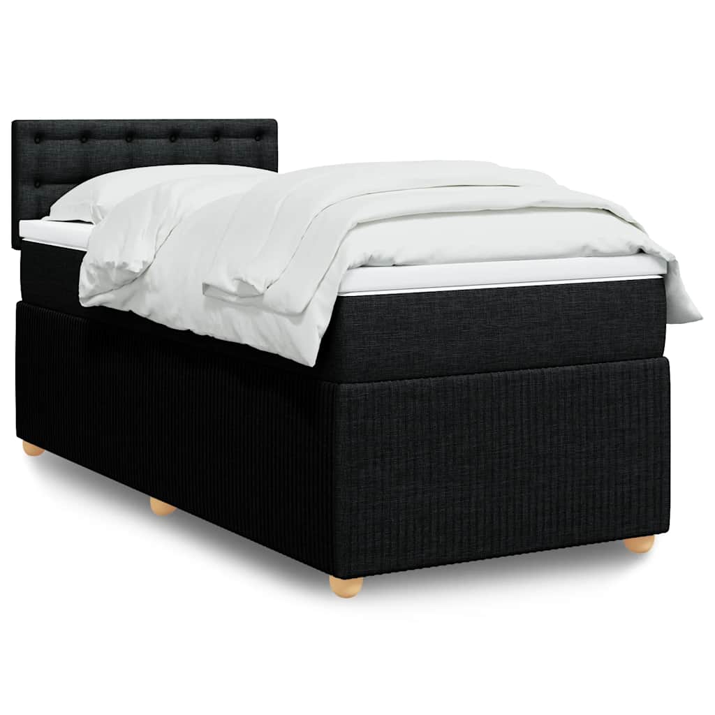 Boxspring met matras stof zwart 90x190 cm is nu te koop bij PeponiXL, paradijselijk wonen!