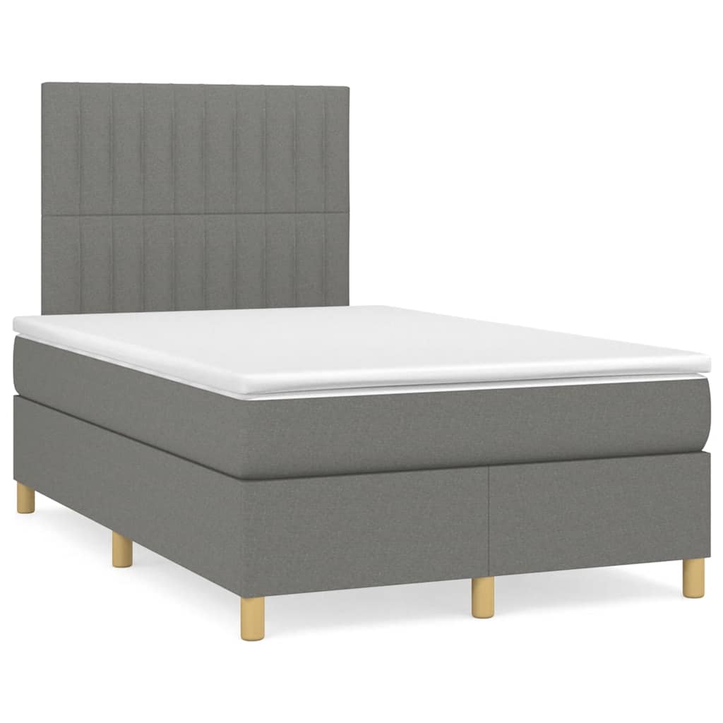 Boxspring met matras stof donkergrijs 120x190 cm is nu te koop bij PeponiXL, paradijselijk wonen!