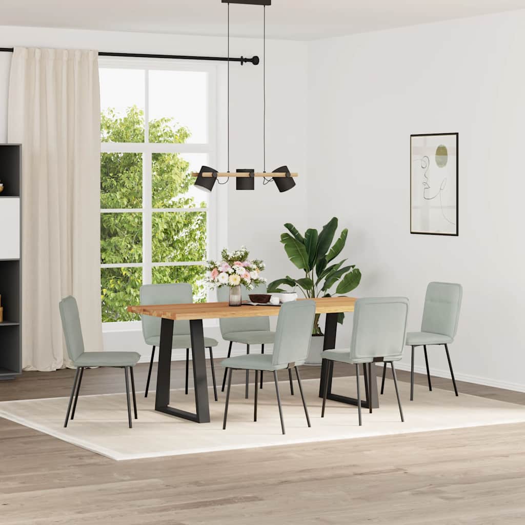 Eetkamerstoelen 6 st fluweel lichtgrijs is nu te koop bij PeponiXL, paradijselijk wonen!