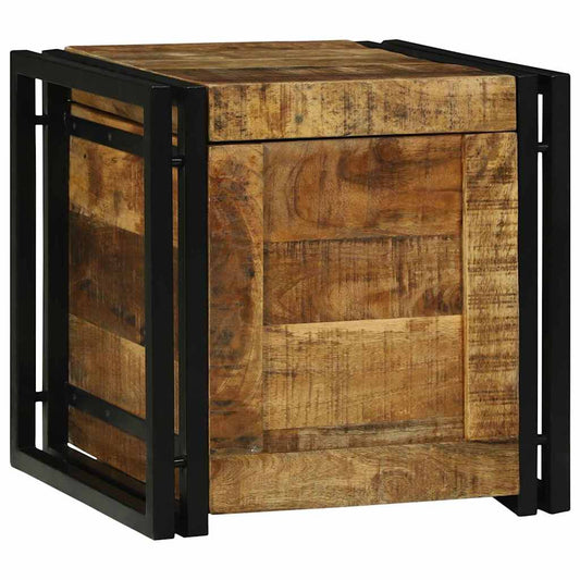 Opbergbox Bruin en zwart 40 x 40 x 40 cm Massief Mango Hout is nu te koop bij PeponiXL, paradijselijk wonen!