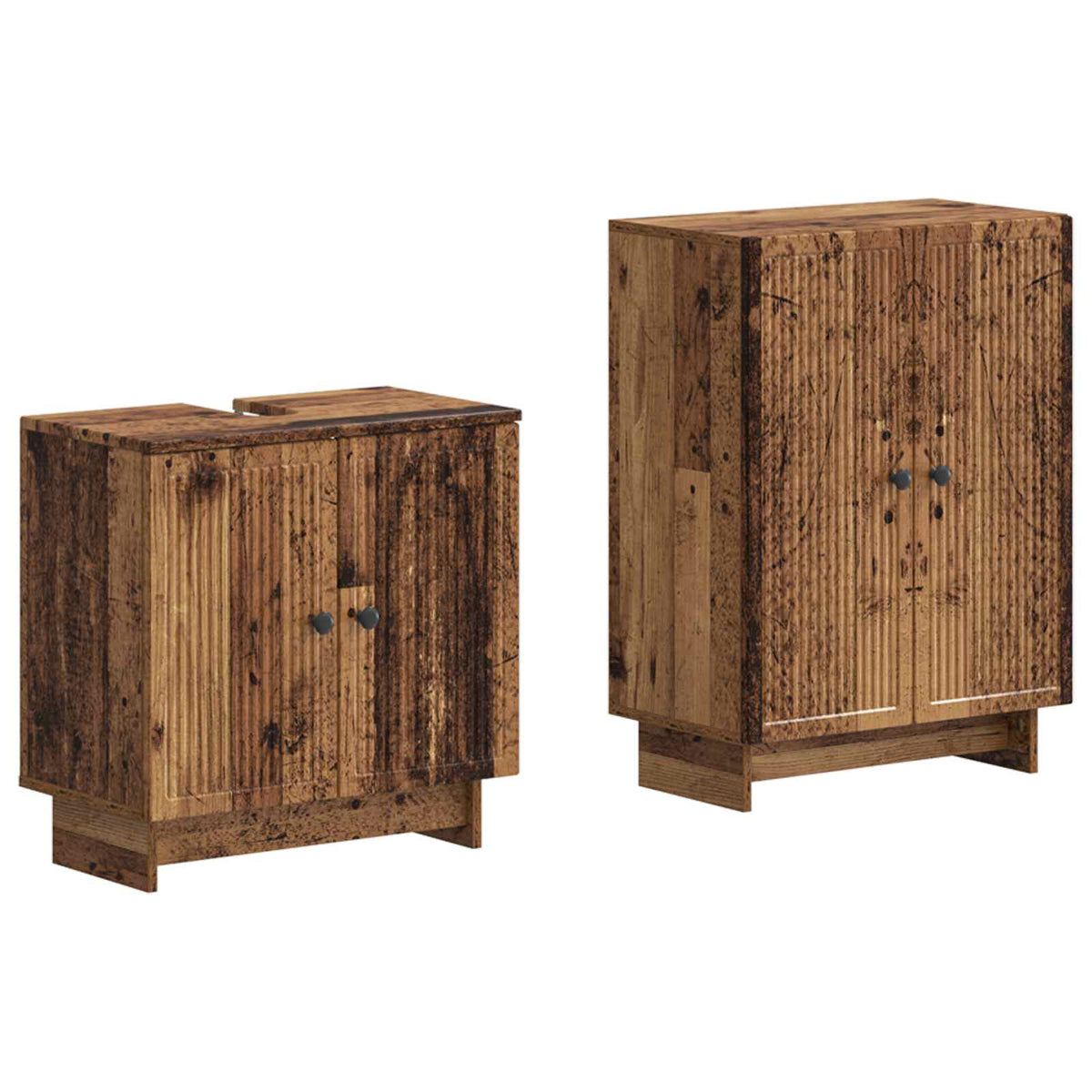 2-delige Badkamerkast Set EDE Oud hout Bewerkt hout is nu te koop bij PeponiXL, paradijselijk wonen!
