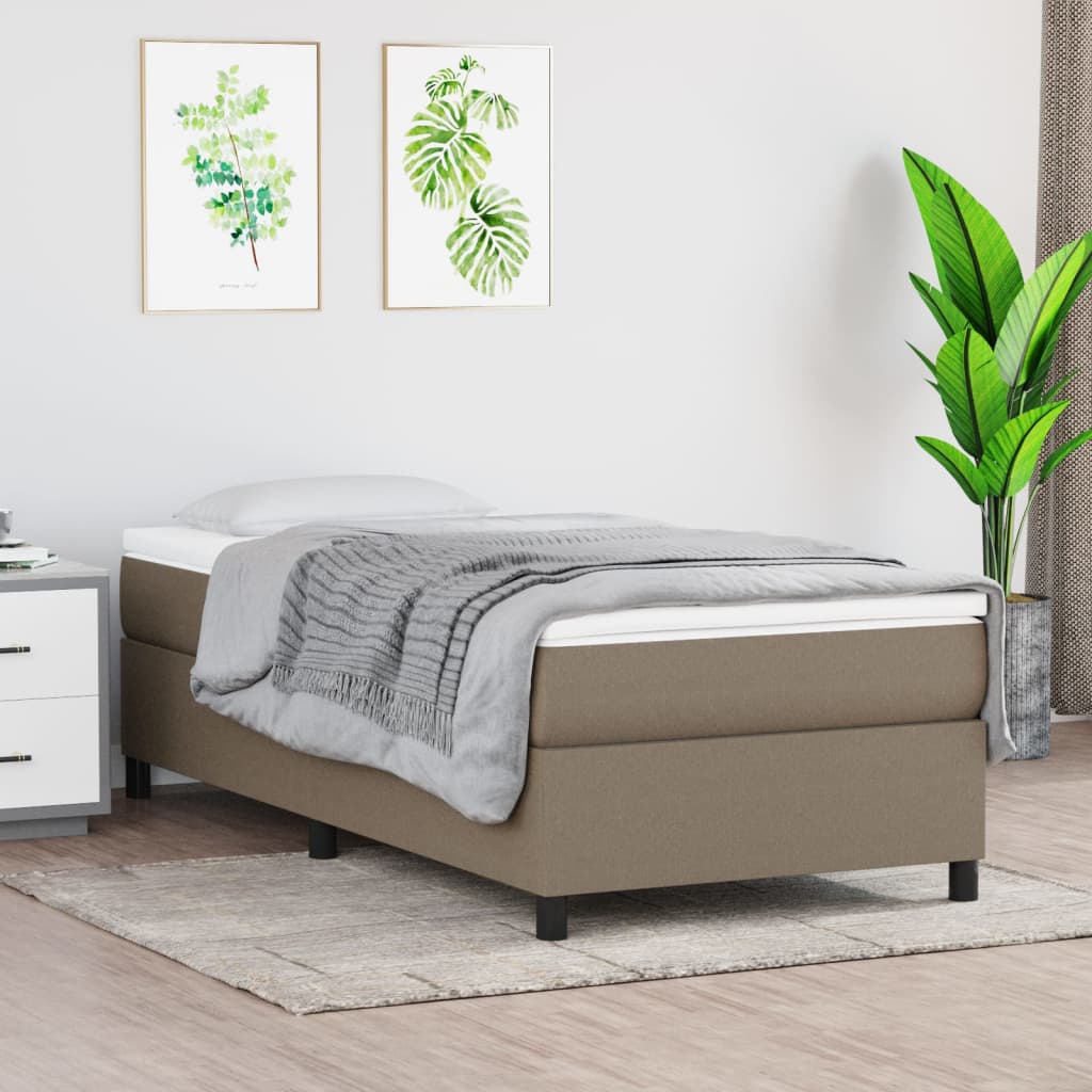 Boxspring met matras stof taupe 100x200 cm is nu te koop bij PeponiXL, paradijselijk wonen!