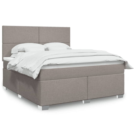 Boxspring met matras stof taupe 180x200 cm is nu te koop bij PeponiXL, paradijselijk wonen!