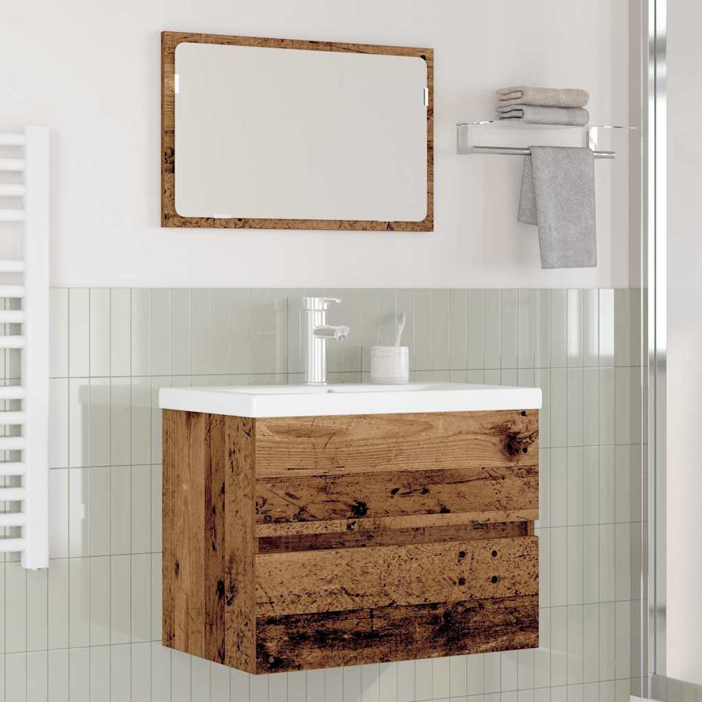 Badkamermeubelset met lade 3 pcs Oud Hout Bewerkt hout is nu te koop bij PeponiXL, paradijselijk wonen!