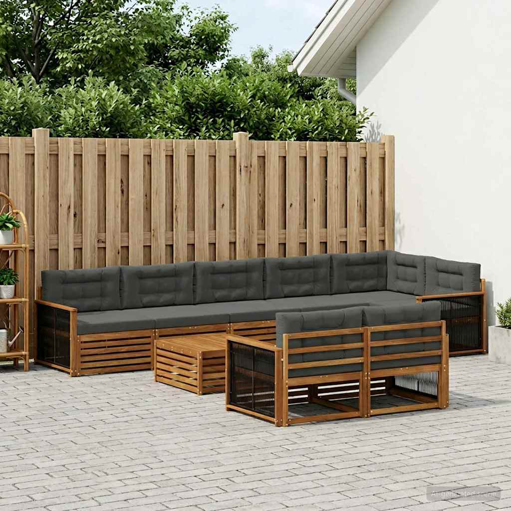 Buiten bankenset met kussen 9 pcs is nu te koop bij PeponiXL, paradijselijk wonen!