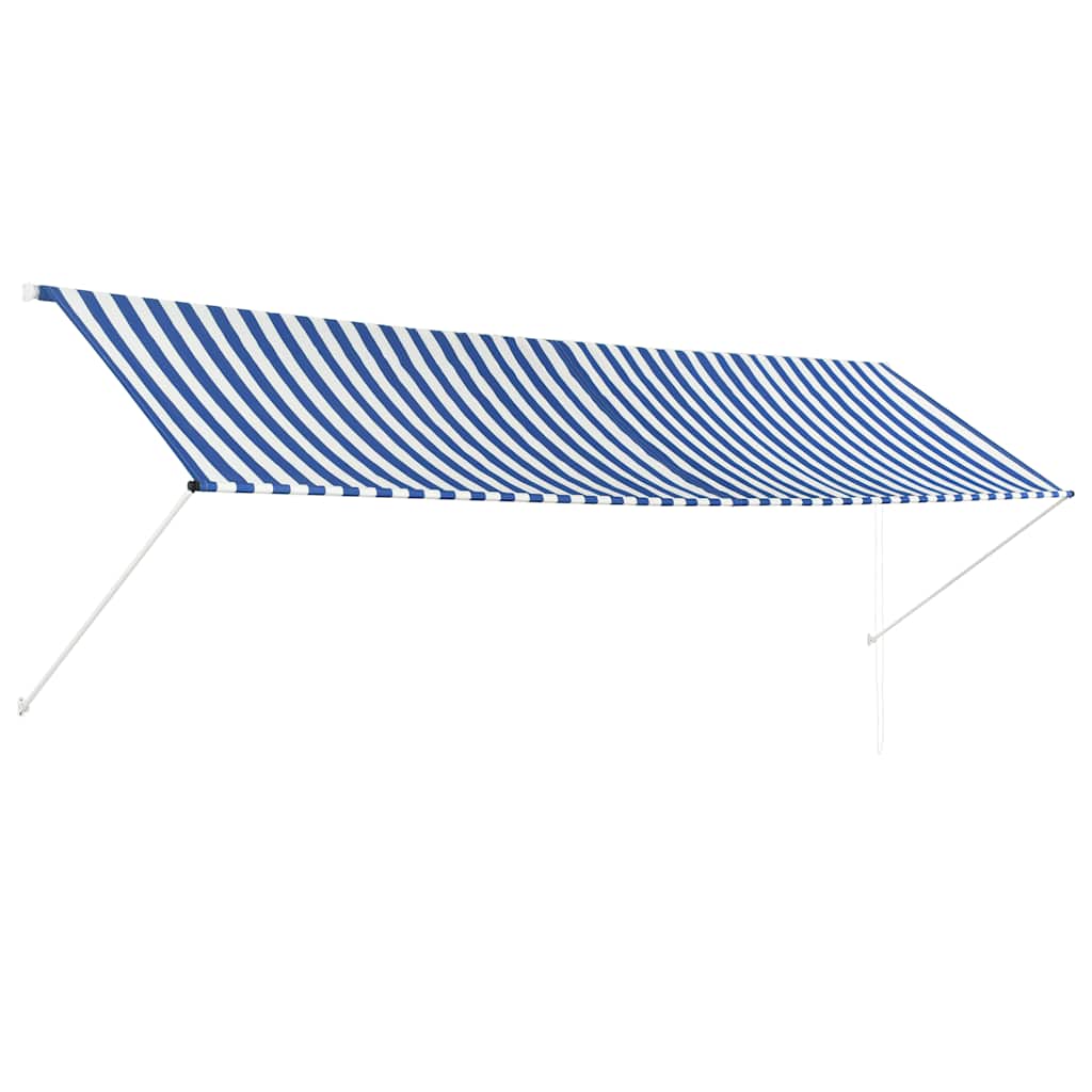 Luifel uittrekbaar 400x150 cm blauw en wit is nu te koop bij PeponiXL, paradijselijk wonen!