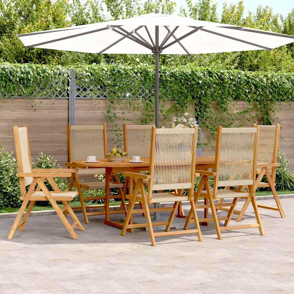 7-delige Tuinset polypropeen en massief hout beige is nu te koop bij PeponiXL, paradijselijk wonen!
