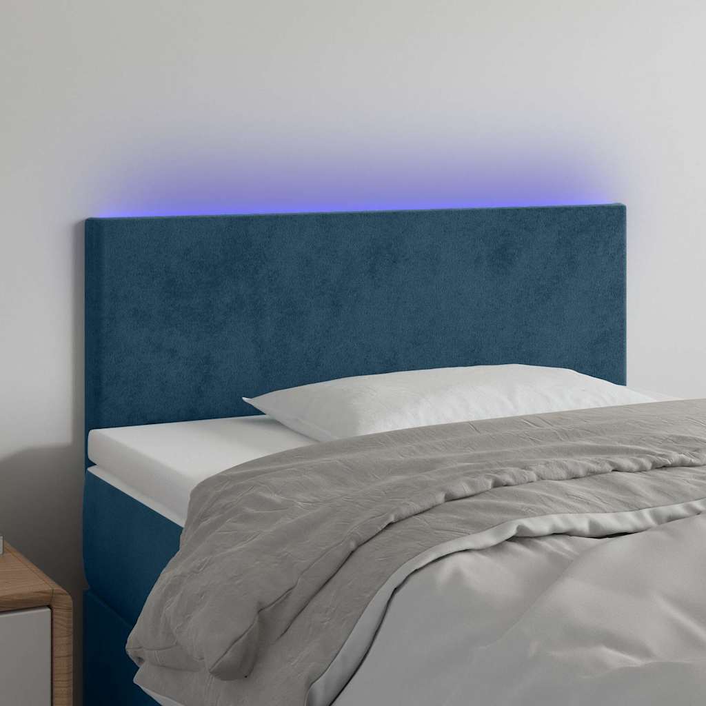 Hoofdbord LED 100x5x78/88 cm fluweel donkerblauw is nu te koop bij PeponiXL, paradijselijk wonen!