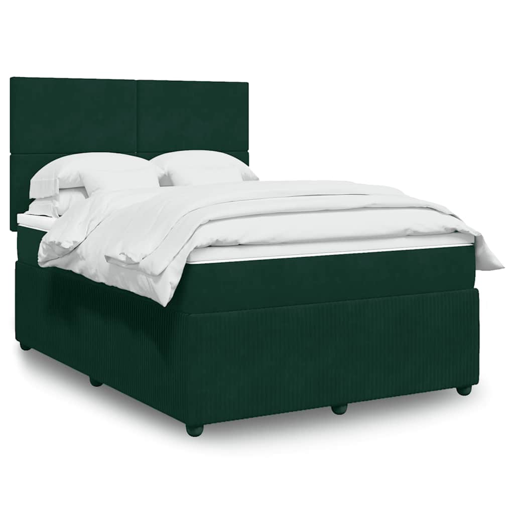 Boxspring met matras fluweel donkergroen 160x200 cm is nu te koop bij PeponiXL, paradijselijk wonen!