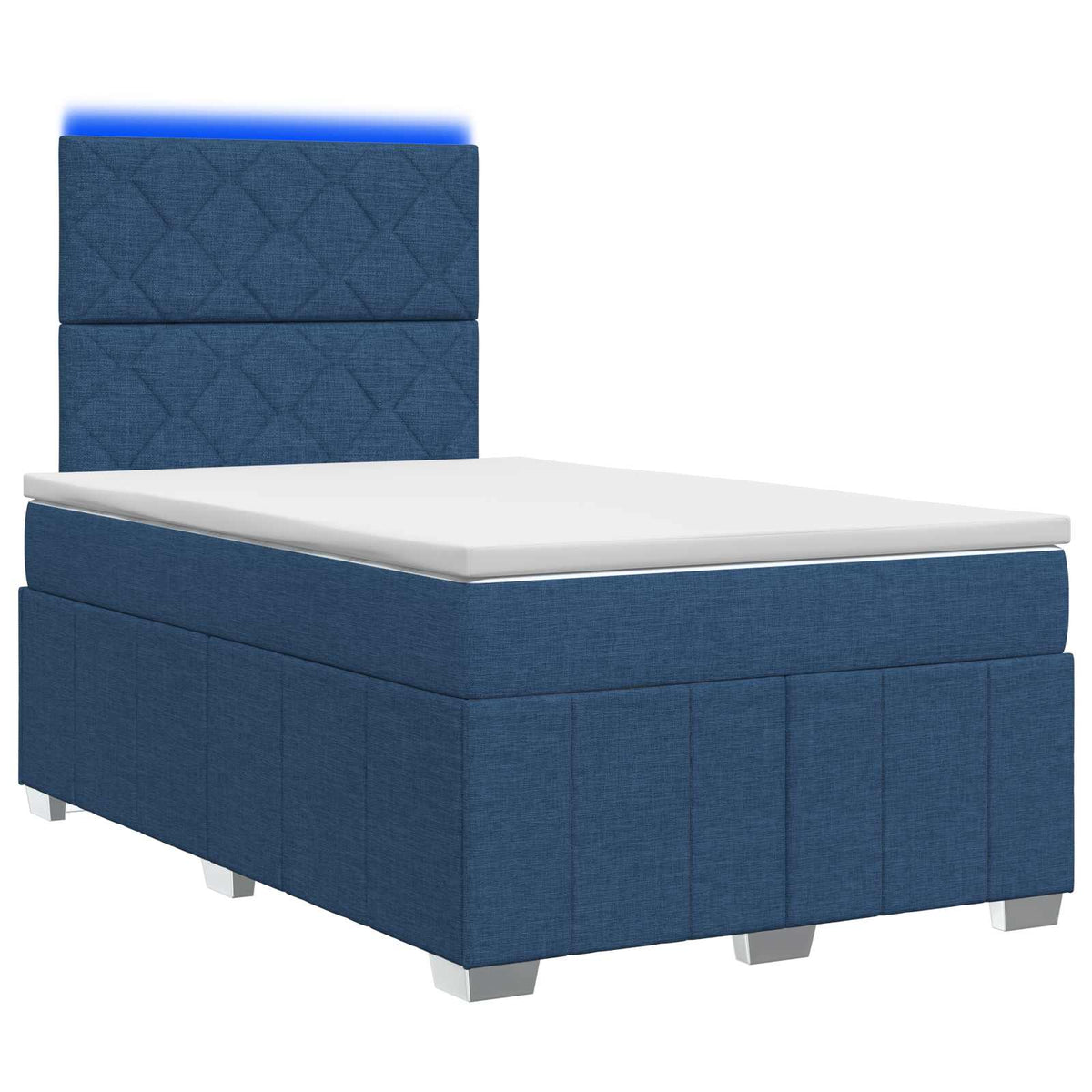 LED Boxspring Bed met Matras Blauw 120 x 200 cm Stof is nu te koop bij PeponiXL, paradijselijk wonen!