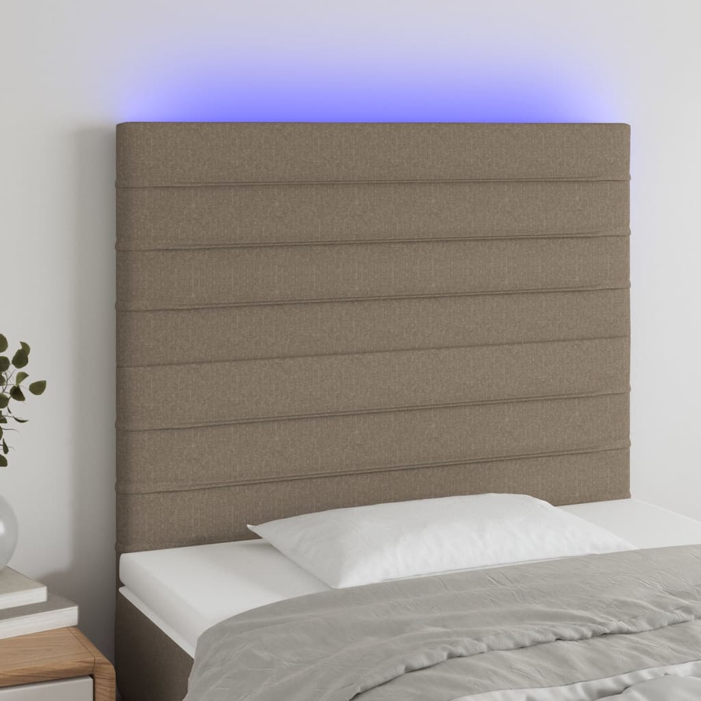 Hoofdbord LED 100x5x118/128 cm stof taupe is nu te koop bij PeponiXL, paradijselijk wonen!
