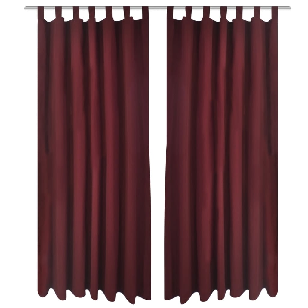 Micro-Satijnen Gordijnen met Ringen 140 x 225 cm 2 stuks (Wijnrood) is nu te koop bij PeponiXL, paradijselijk wonen!