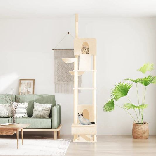 Kattenmeubel vloer tot plafond 277-303 cm crèmekleurig is nu te koop bij PeponiXL, paradijselijk wonen!