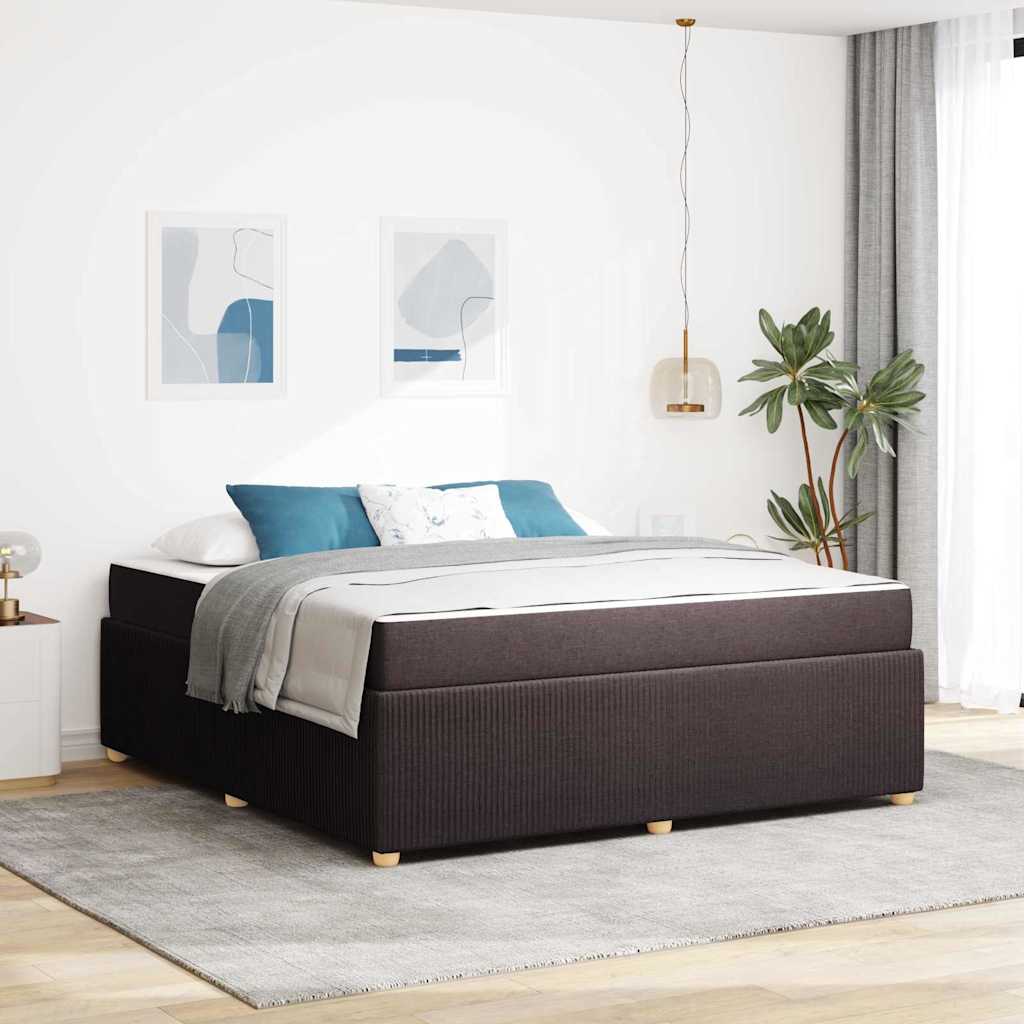 Bedframe met matras Donkerbruin 180 x 200 cm Stof is nu te koop bij PeponiXL, paradijselijk wonen!