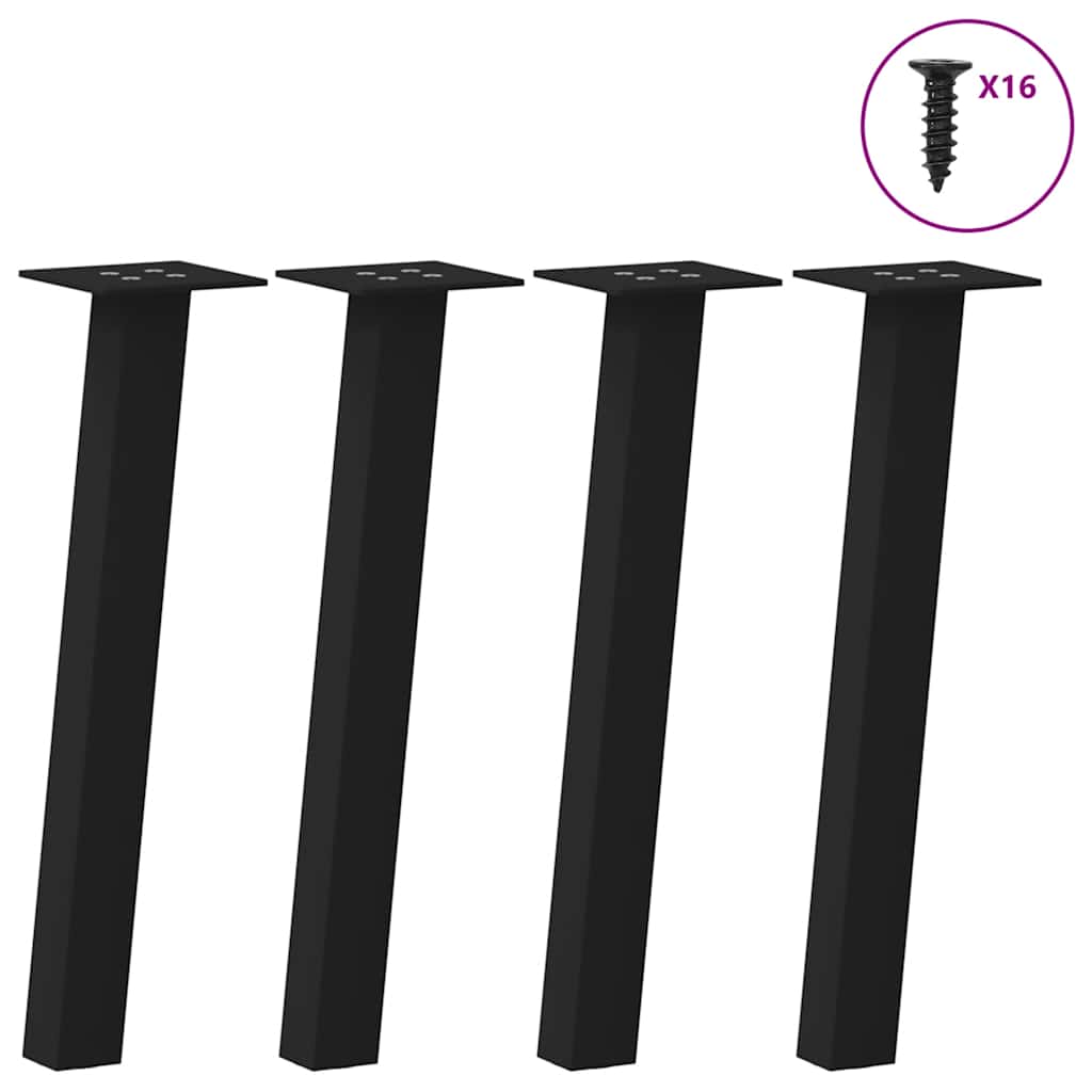 Salontafelpoten 4 st 42 cm staal zwart is nu te koop bij PeponiXL, paradijselijk wonen!
