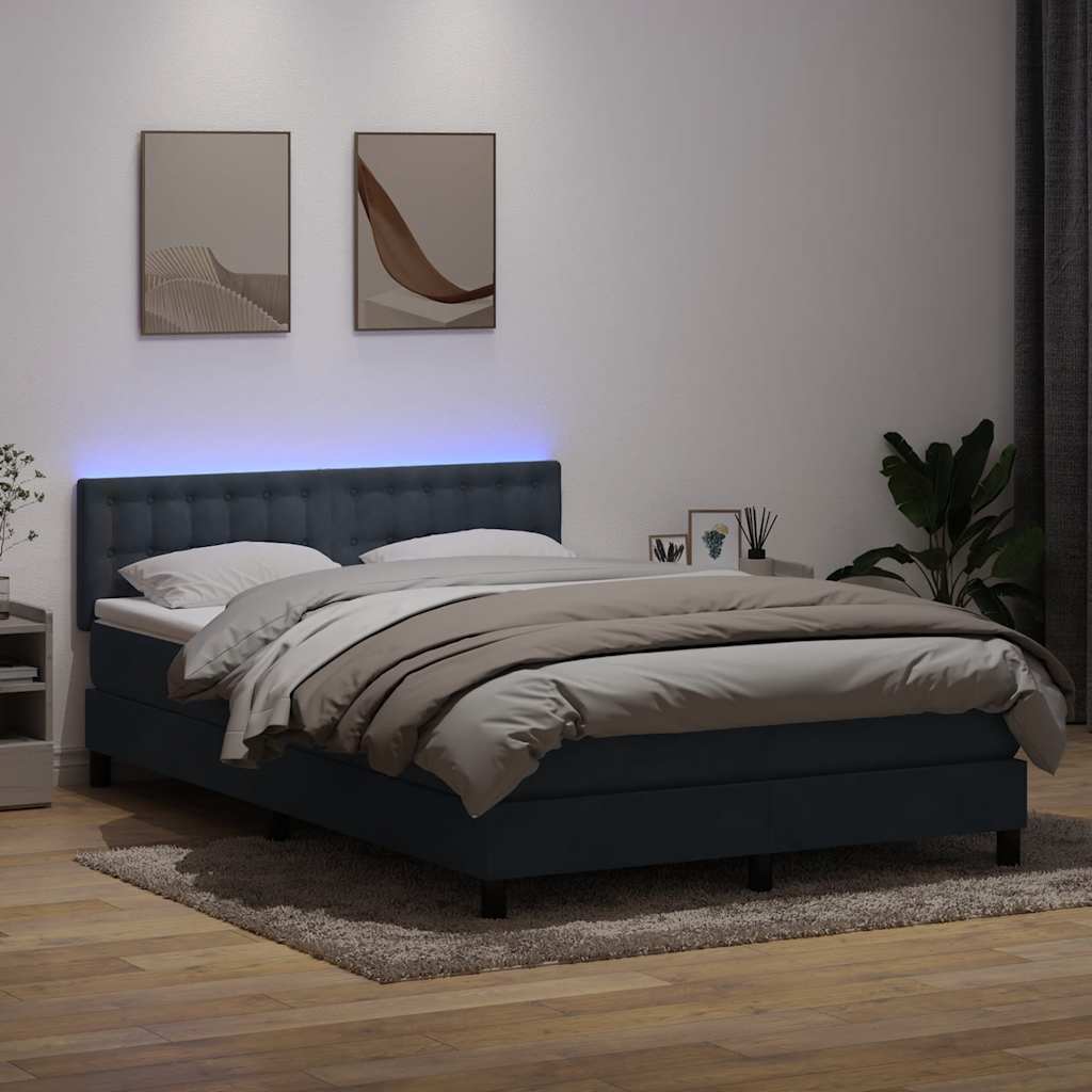Boxspring met matras en LED fluweel donkergrijs 160x210 cm is nu te koop bij PeponiXL, paradijselijk wonen!