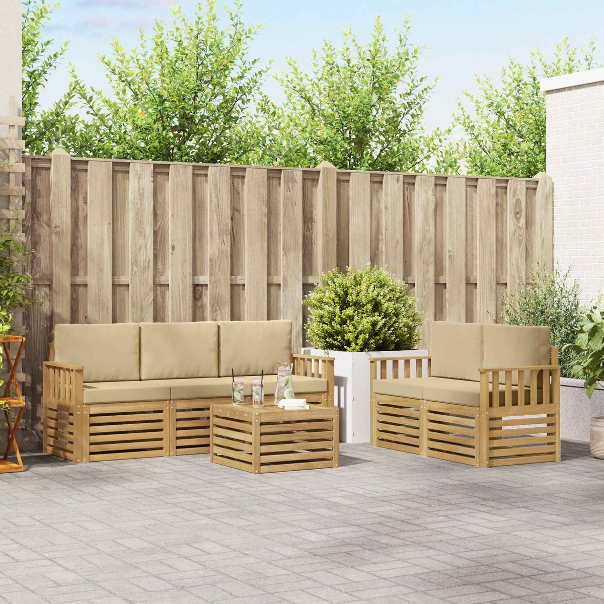 Sofa-Sets Massief Acaciahout is nu te koop bij PeponiXL, paradijselijk wonen!