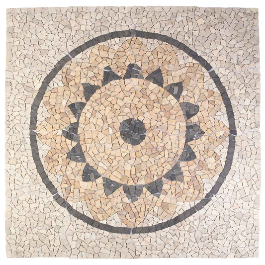 Mosaic Tiles Zonnebloem Patroon Meerkleurig 120 x 120 cm Marmer is nu te koop bij PeponiXL, paradijselijk wonen!